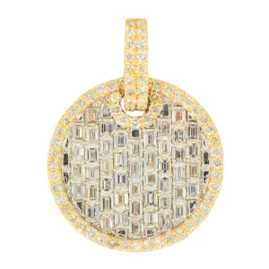10k Yellow Gold 6.25CTW Round and Emerald Cut Diamond Medallion