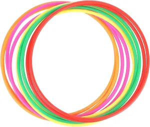 12pcs Plastic Random Color Toss Rings for Carnival Garden Backyard Outdoor Games (9.4 Inch)