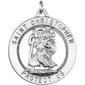 14K Yellow 25 mm St. Christopher Medal