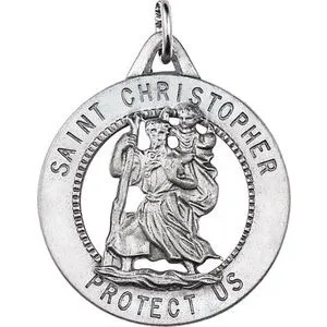 14K Yellow 25 mm St. Christopher Medal