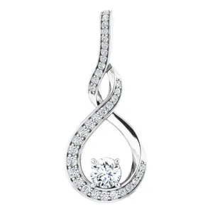 14K Yellow 3/8 CTW Natural Diamond Pendant