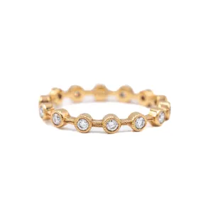 14kr Bezel-Set Diamond Stackable Wedding Band