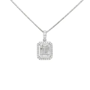 18K White Gold Tdw. 0.932ct Diamond Pendant - 20745479