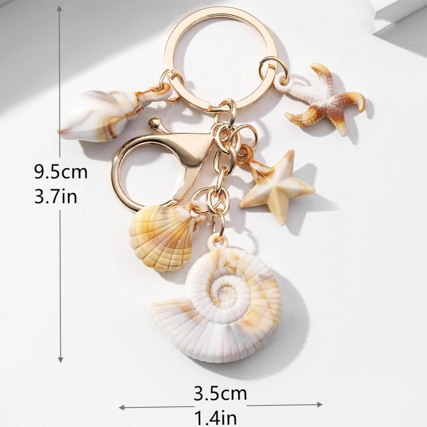 2 PCs Shell Beach Keychain for Women Bag Charms for Handbags,Purse Charms,Cute Keychains for Women Bag,Key Organizer