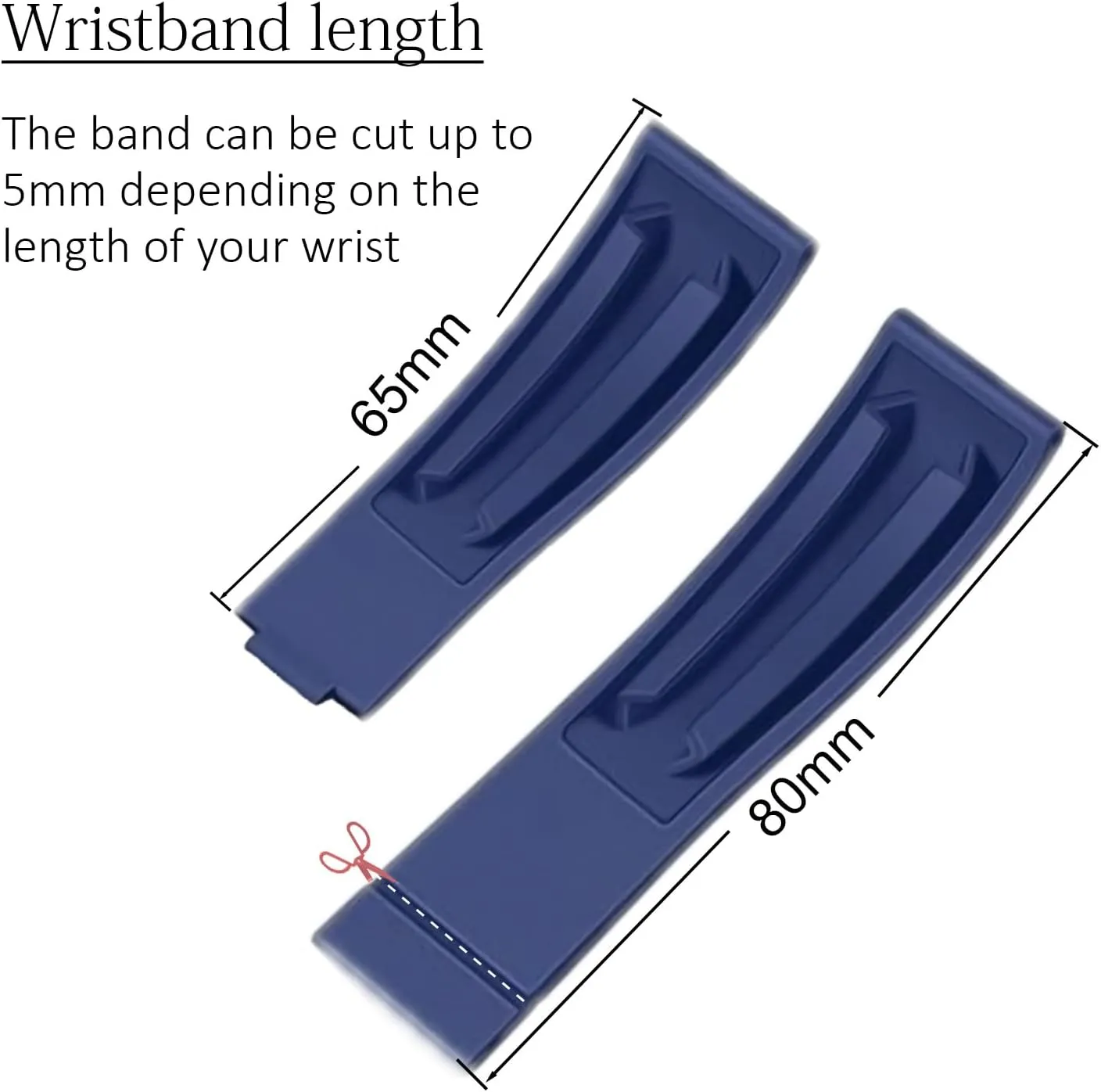 20mm Curved End Rubber Watch Band for Rolex Submariner,for Daytona,for Ghost,for Yachtmaster & More,Waterproof,Without Clasp