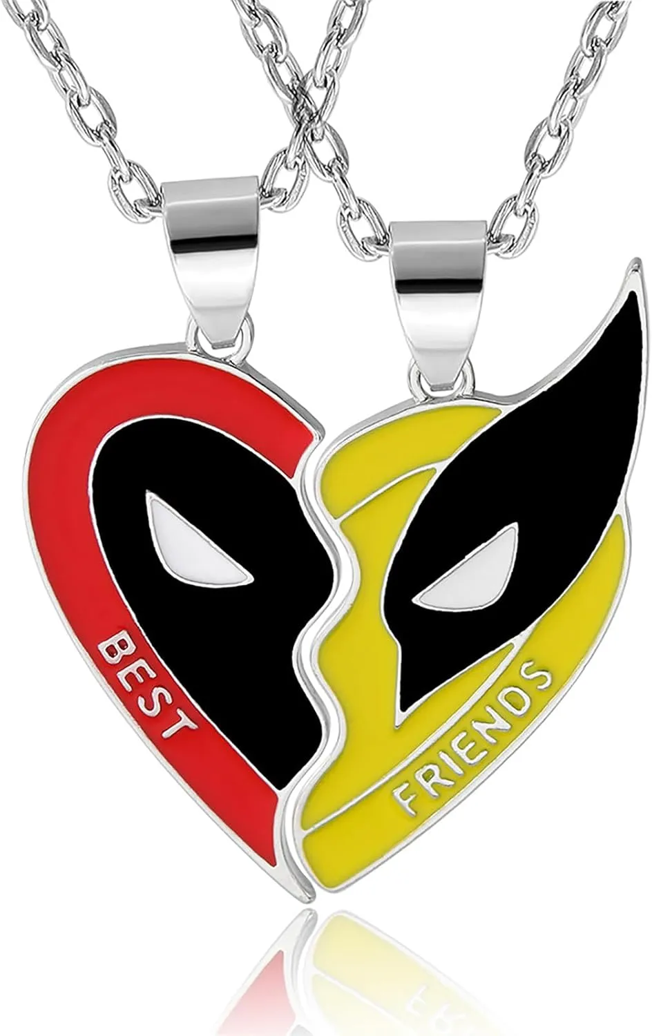 6Pcs Best Friend Necklace Bracelets Keychain Set for 2,BFF Friendship Matching Cosplay Superhero Jewelry Relationship Pendant Gifts for Women Men