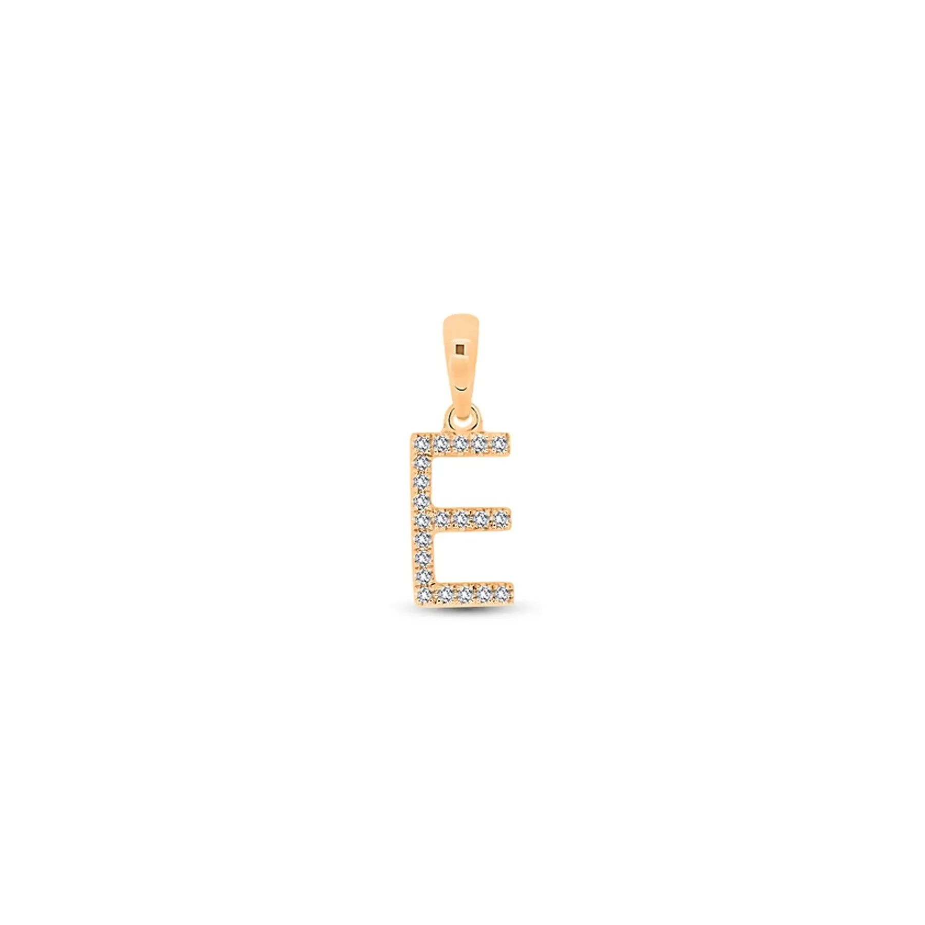 9K Gold Diamond 'E' Initial Pendant - DSSP-E