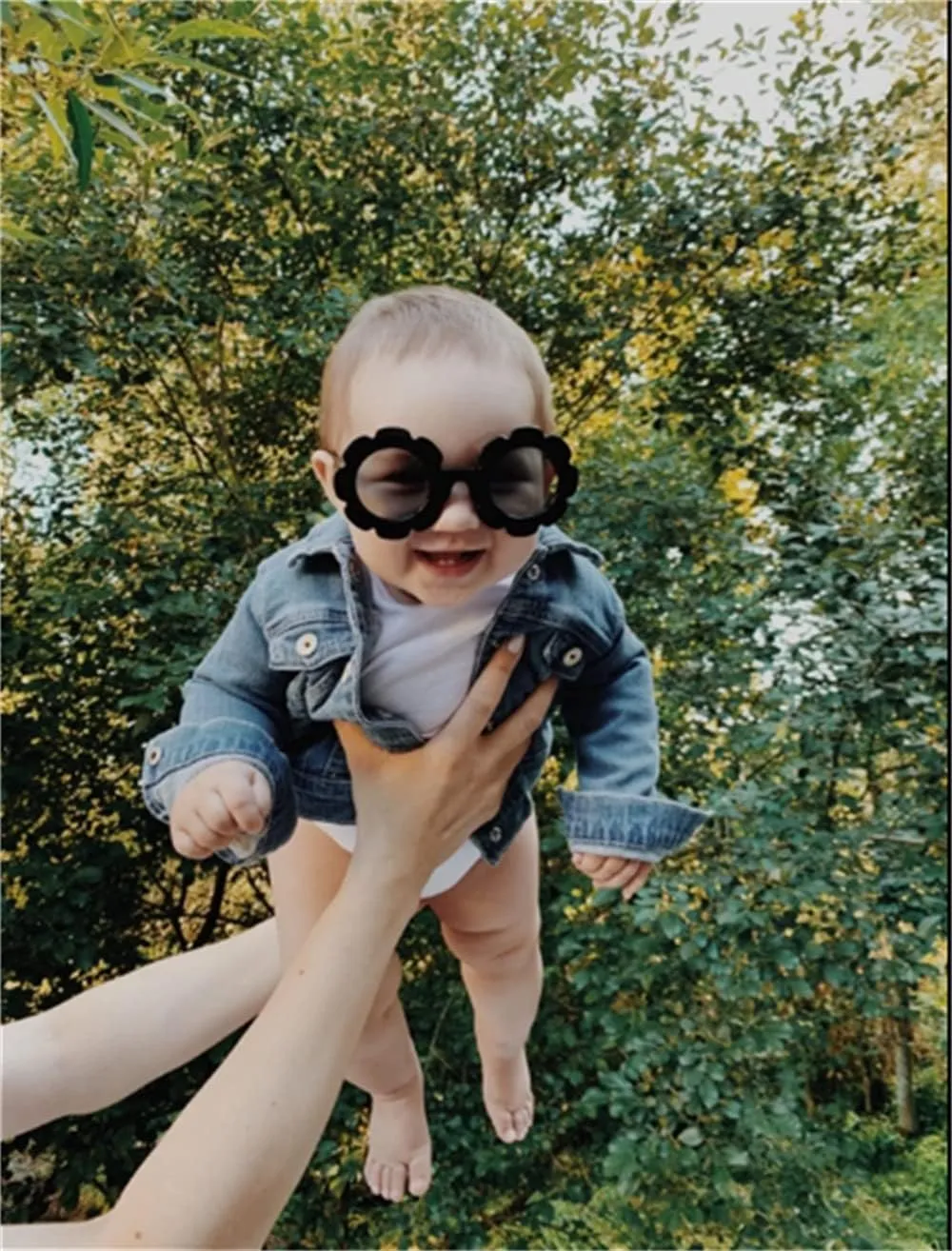 ADE WU Sunglasses for Kids Round Flower Cute Glasses UV 400 Protection Children Girl Boy Gifts