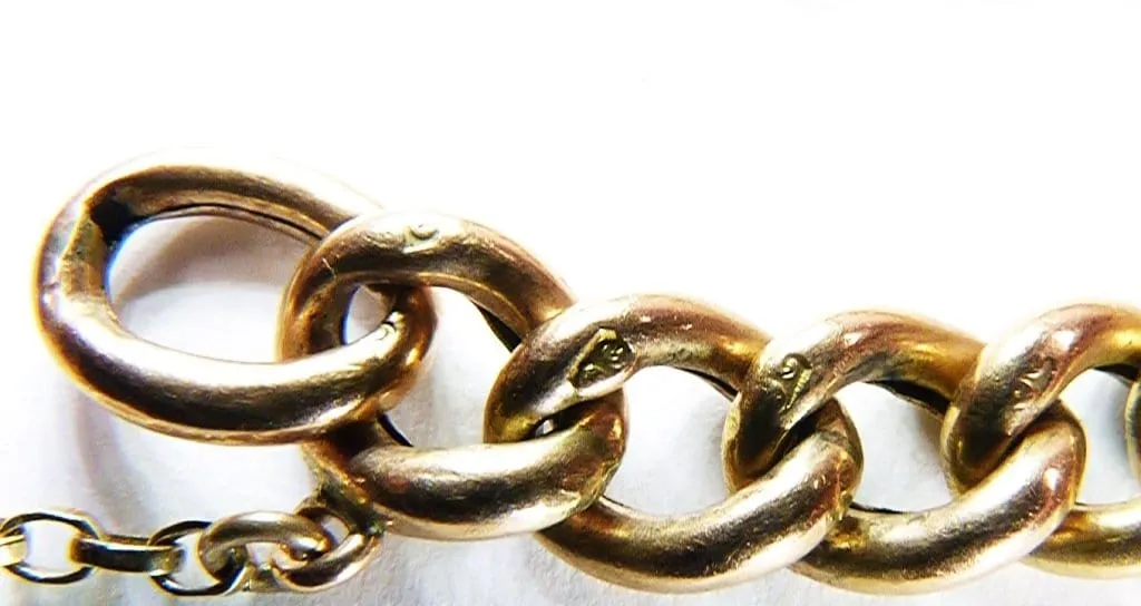 Antique Victorian 9ct Rose Gold Curb Bracelet With Heart Clasp