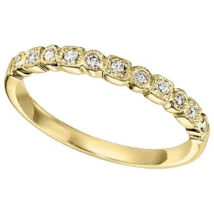 Bead Set Station Diamond Ring .11 Cttw 10K Yellow Gold