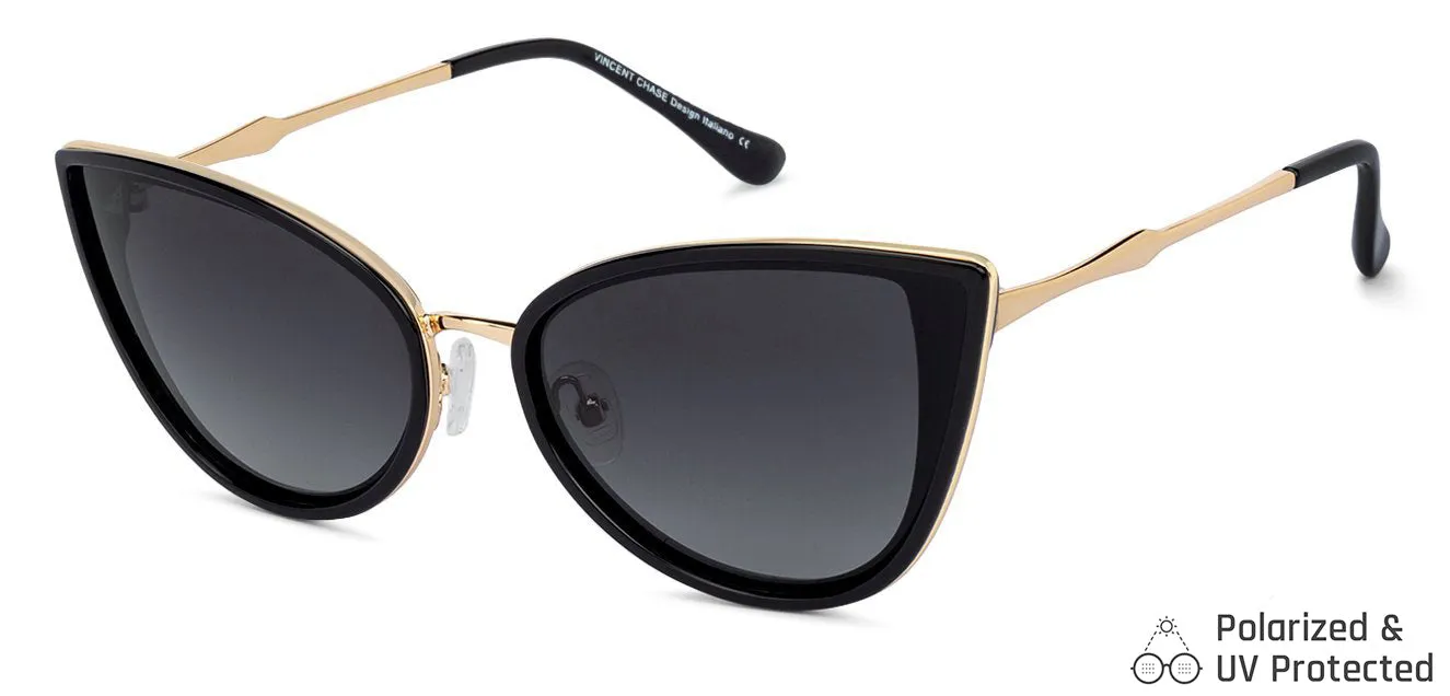 Black Cat Eye Full Rim Women Sunglasses by Vincent Chase Polarized-131386