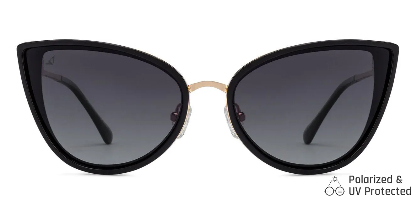 Black Cat Eye Full Rim Women Sunglasses by Vincent Chase Polarized-131386