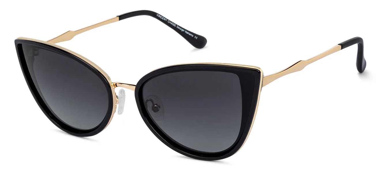 Black Cat Eye Full Rim Women Sunglasses by Vincent Chase Polarized-131386