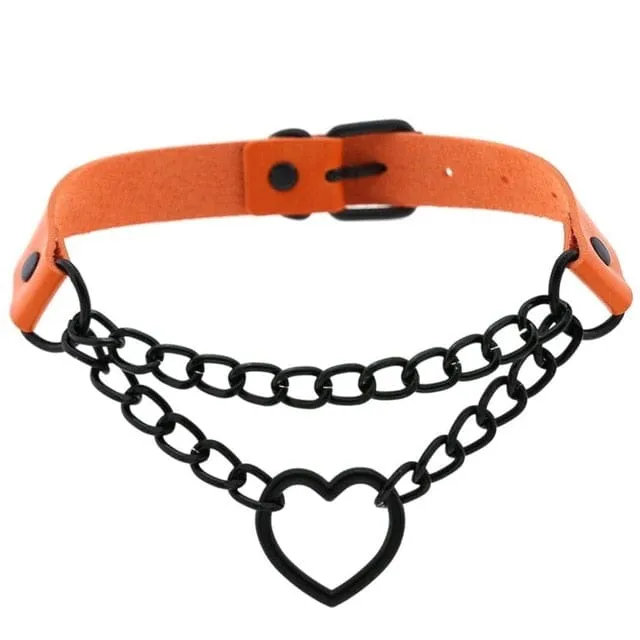 Black Heart Chain Choker