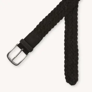 Brown Braided Suede Belt