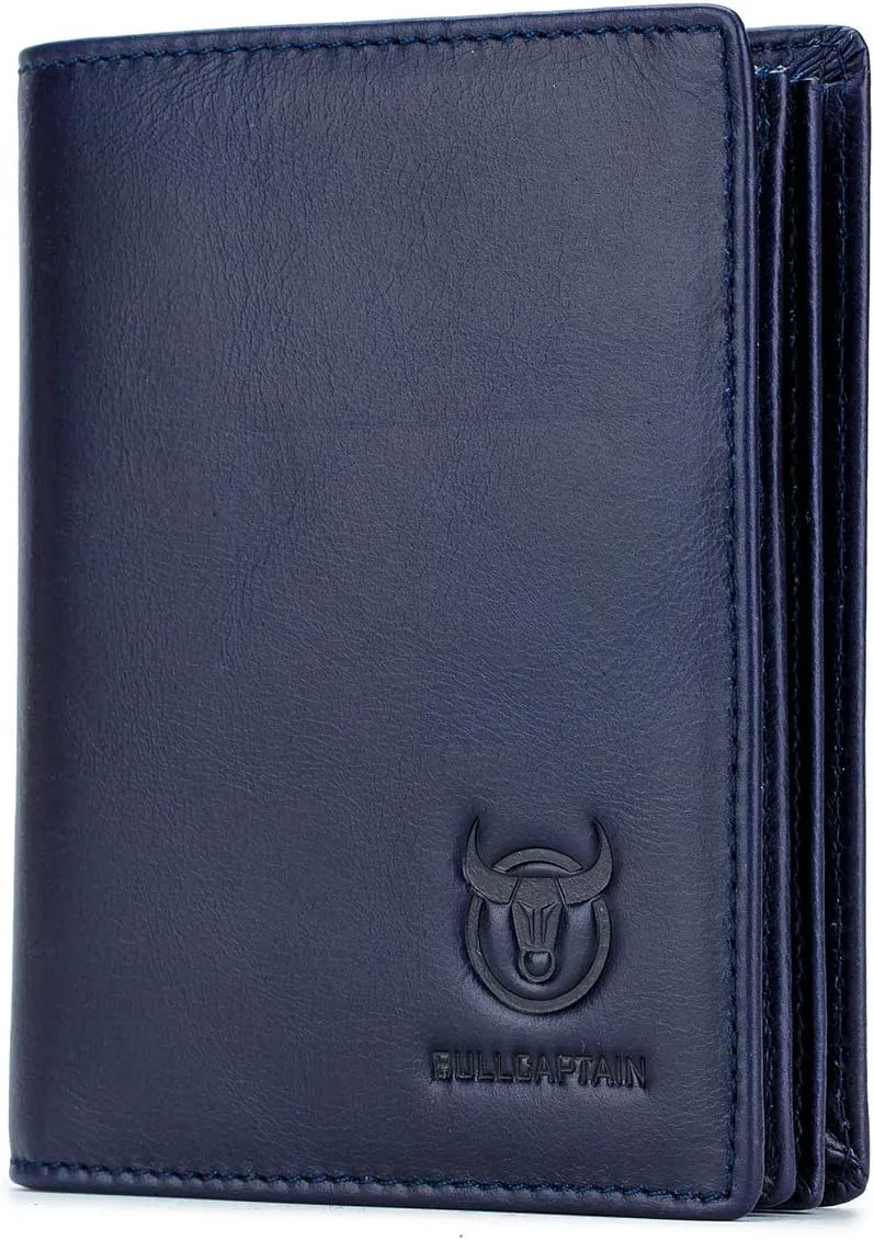 BULLCAPTAIN Large Capacity Genuine Leather Bifold Wallet/Credit Card Holder for Men with 15 Card Slots QB-027