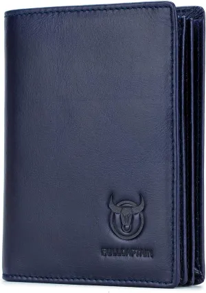 BULLCAPTAIN Large Capacity Genuine Leather Bifold Wallet/Credit Card Holder for Men with 15 Card Slots QB-027