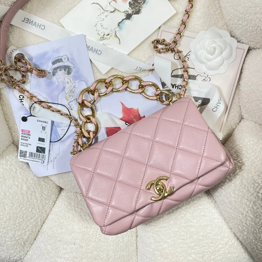 CHL Flap Bag Gold Hardware PiNike For Women, Women&#8217;s Handbags, Shoulder Bags 7.9in/20cm AS3366