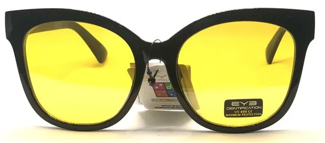 Coloured Clear Lens Geek Large Cat Eye Sunglasses for women