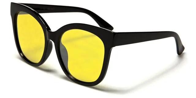 Coloured Clear Lens Geek Large Cat Eye Sunglasses for women