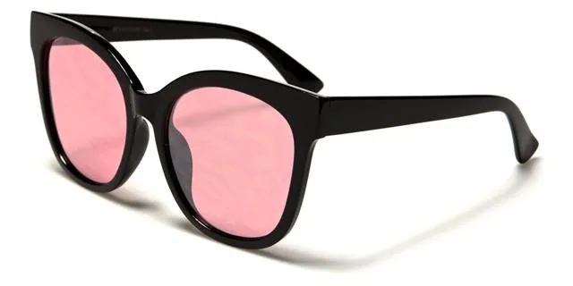 Coloured Clear Lens Geek Large Cat Eye Sunglasses for women