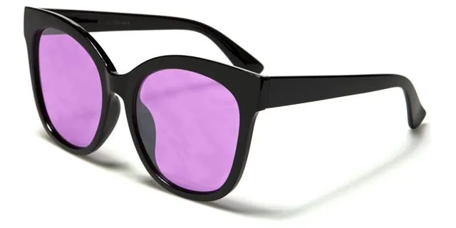 Coloured Clear Lens Geek Large Cat Eye Sunglasses for women