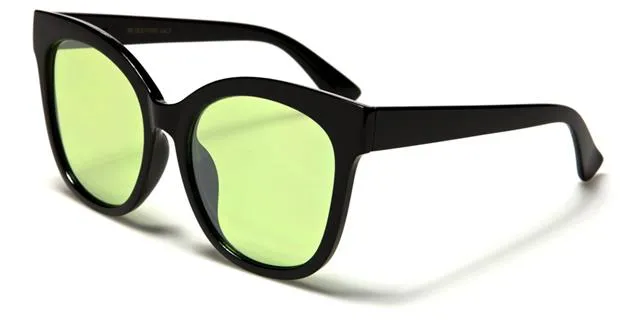 Coloured Clear Lens Geek Large Cat Eye Sunglasses for women