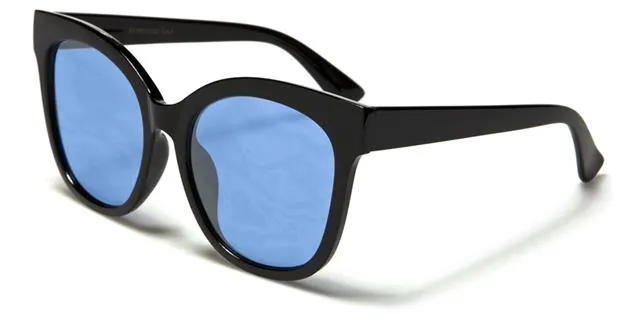 Coloured Clear Lens Geek Large Cat Eye Sunglasses for women