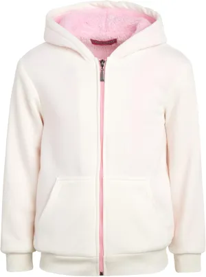 Coney Island Girls Hoodie - Cozy Soft Fleece Sherpa Lined Zip Up Hoodie Sweatshirt for Girls (Sizes Run Small: 4-16)
