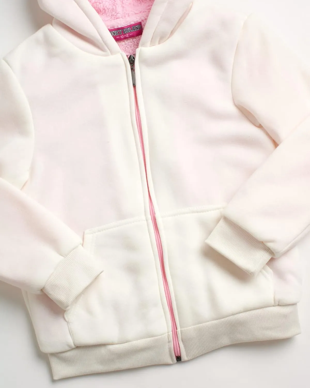 Coney Island Girls Hoodie - Cozy Soft Fleece Sherpa Lined Zip Up Hoodie Sweatshirt for Girls (Sizes Run Small: 4-16)