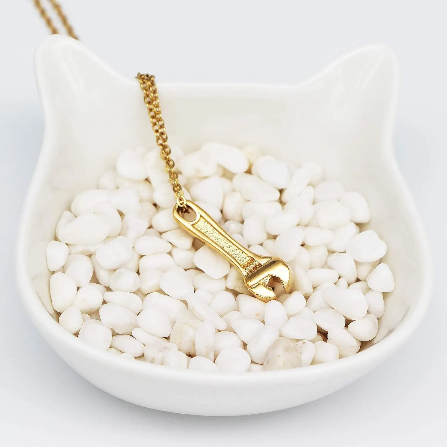Cremation Jewelry for Ashes Wrench Hammer Stainless Steel Pendant Locket Keepsake Memorial Urn Necklace for Men Women Holder Ashes for Pet Human