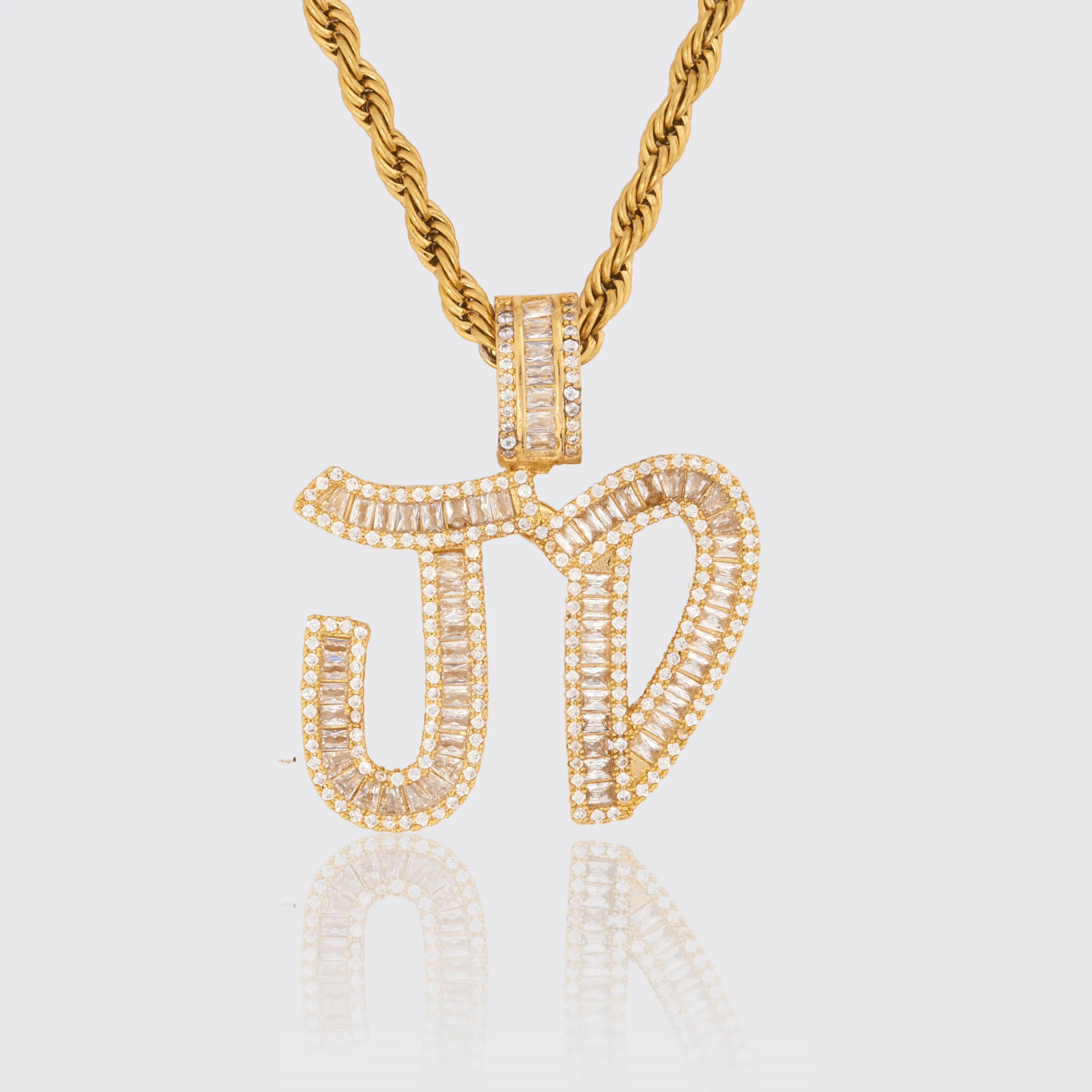 Custom Brush Font Pendant - 925 Silver - D Colour - VVS1