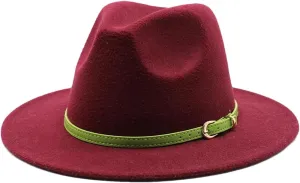 Dcvmvmn Men Fedora Hats Women Woolen Hat Jazz Hats Autumn Winter Big Along Hat
