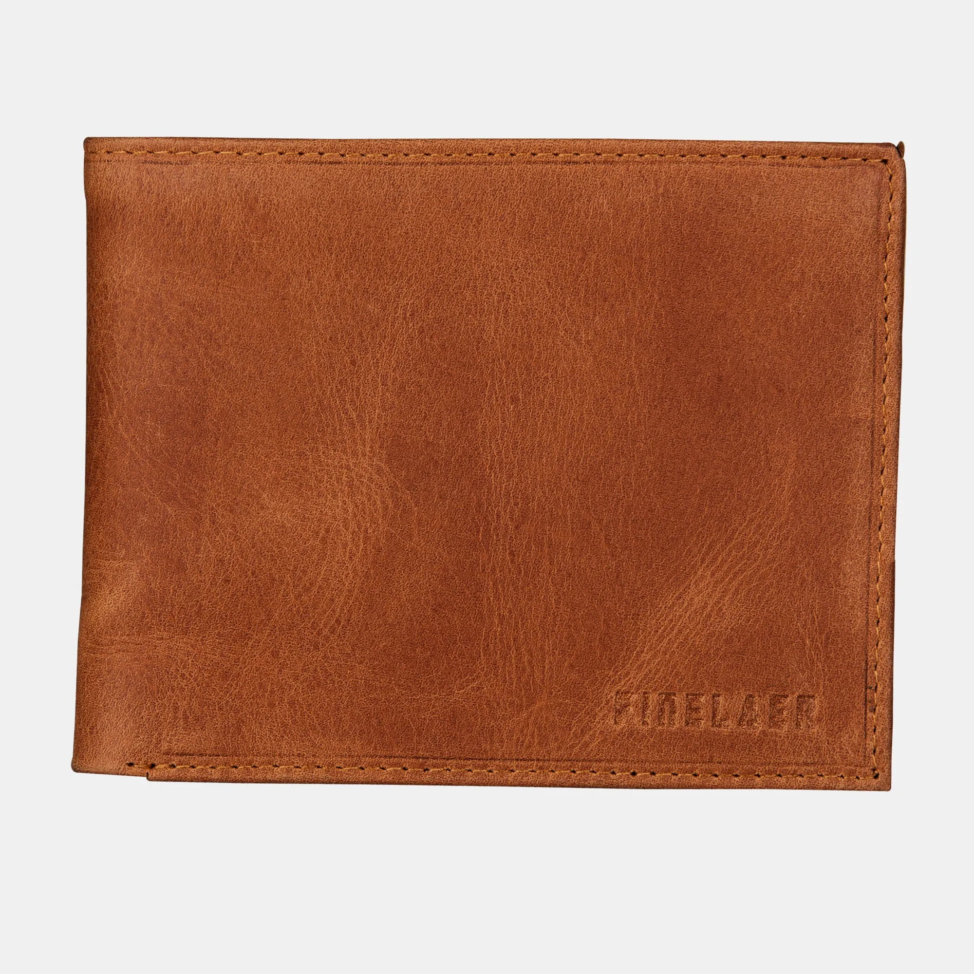Designer Brown Leather Slim Bifold Wallets For Men