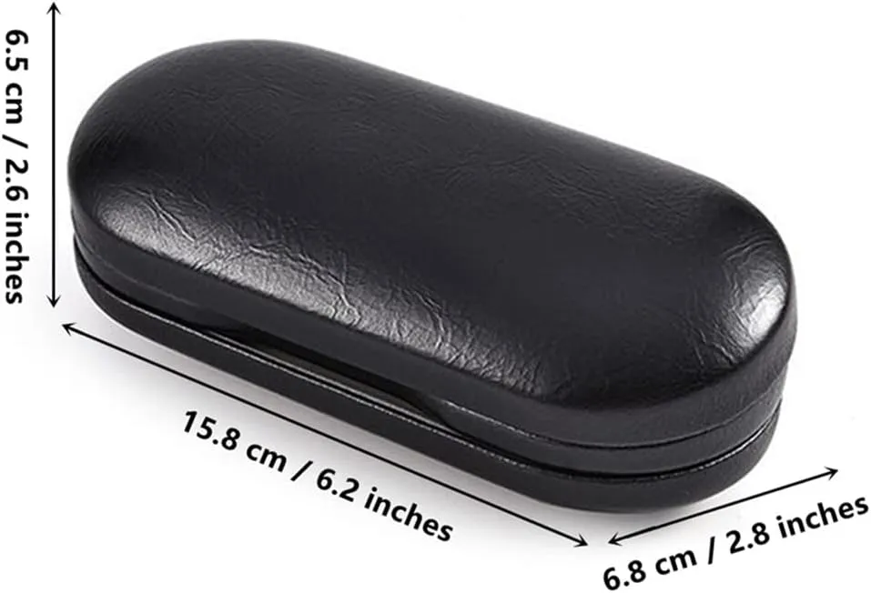Double Glasses Case Hard Shell Dual Eyeglasses Case Protective for 2 Pairs of Glasses (Not Suitable for Sunglasses)