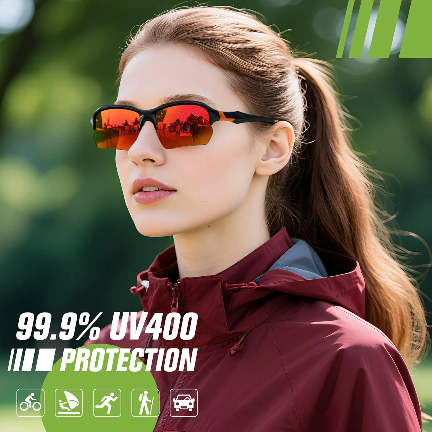FEISEDY 3pack Sport Polarized Sunglasses for Men Women Fishing Running Baseball Outdoor UV400 Protection B9163