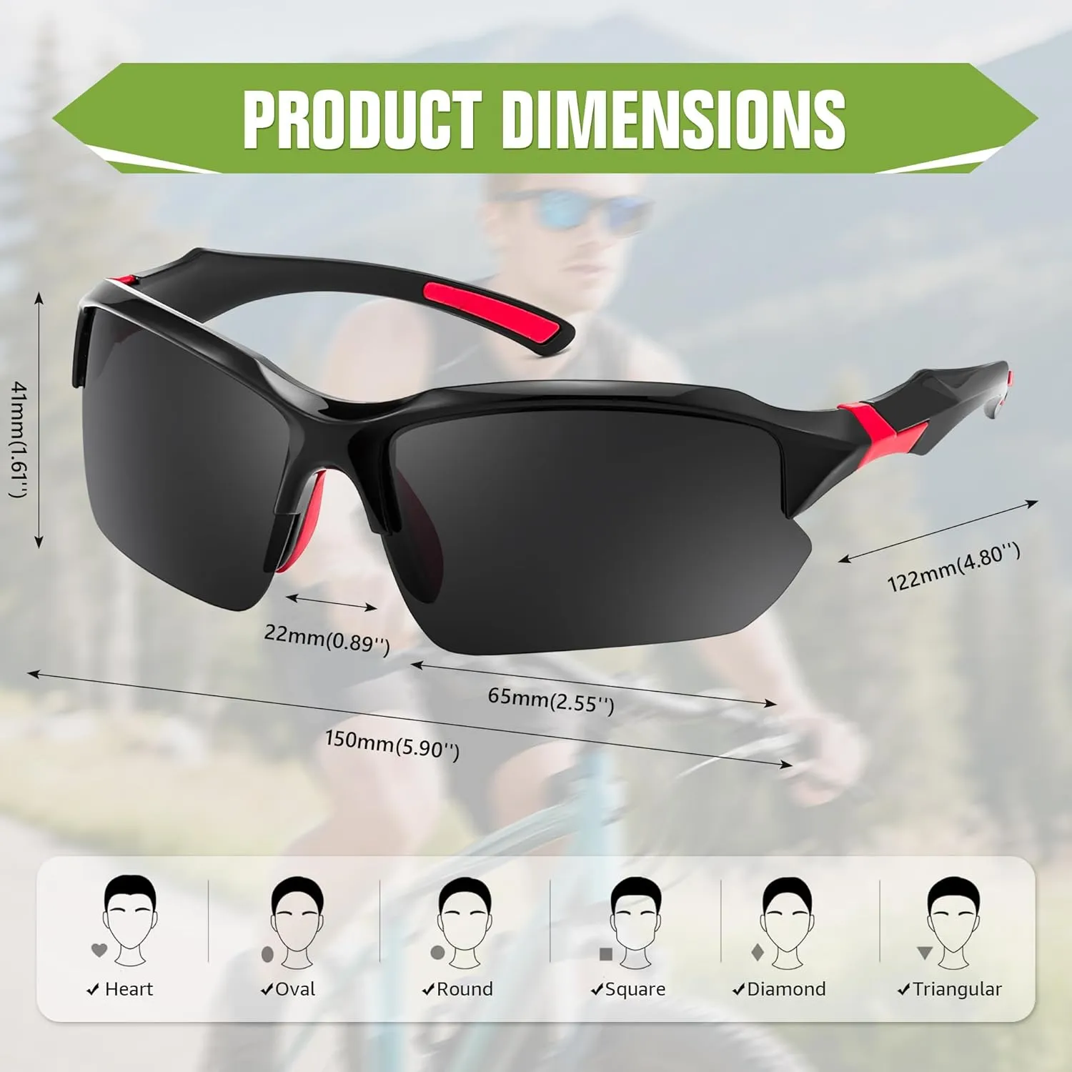 FEISEDY 3pack Sport Polarized Sunglasses for Men Women Fishing Running Baseball Outdoor UV400 Protection B9163