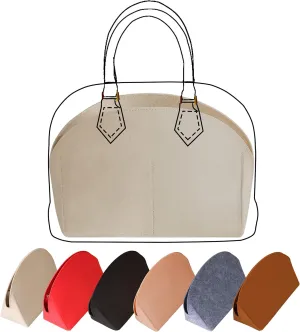 Felt Purse Organizer Insert with Zipper,Bag in Bag Shell Shaper Handbag & Tote Organizer Fits in Alma BB PM Tote(beige,Alma PM)