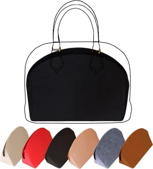 Felt Purse Organizer Insert with Zipper,Bag in Bag Shell Shaper Handbag & Tote Organizer Fits in Alma BB PM Tote(black,Alma PM)