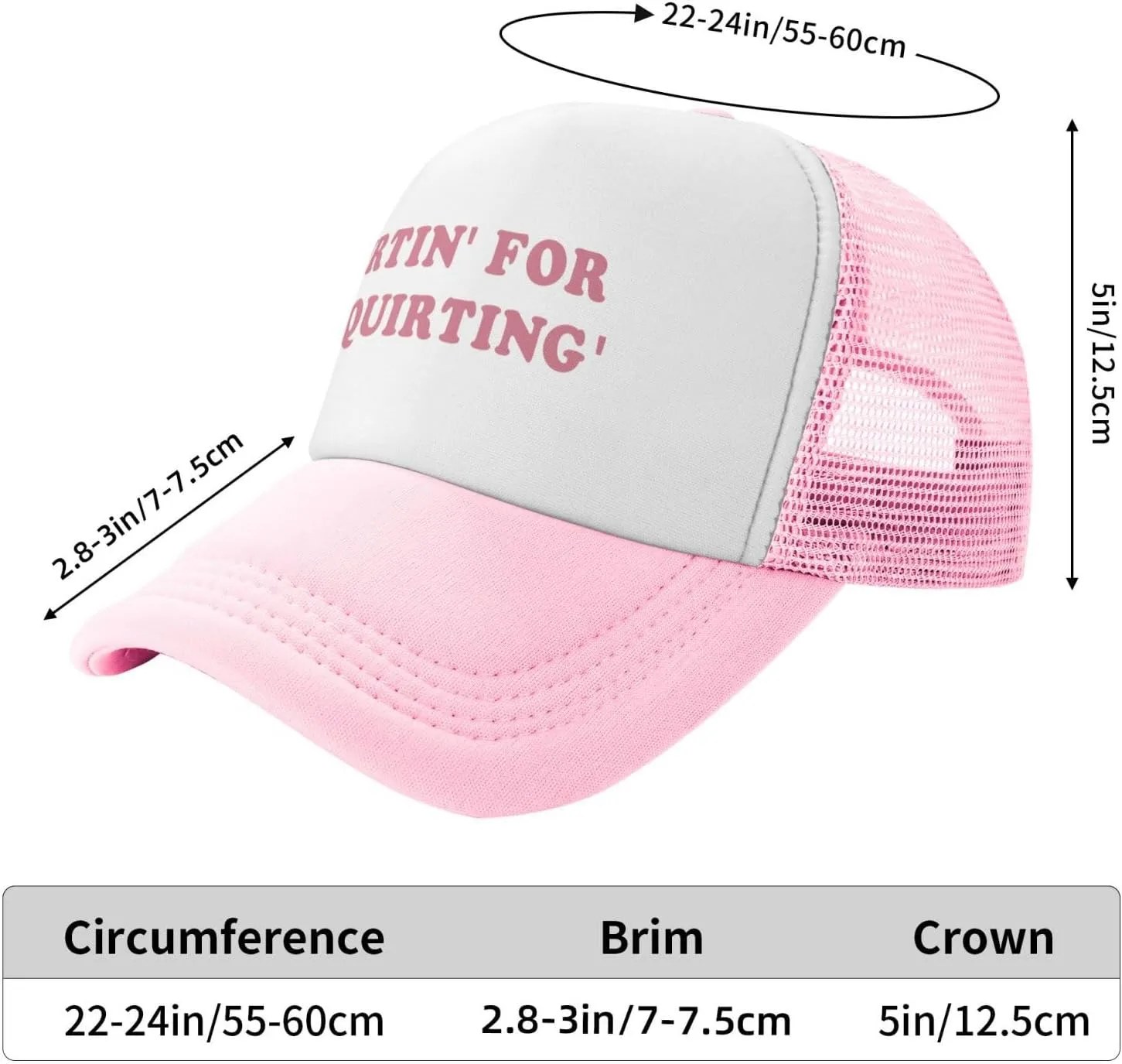 Funny Trucker Hats for Women Pink Hot Pink Men Funny Gag Baseball Hat for Girls Humor Gift Men