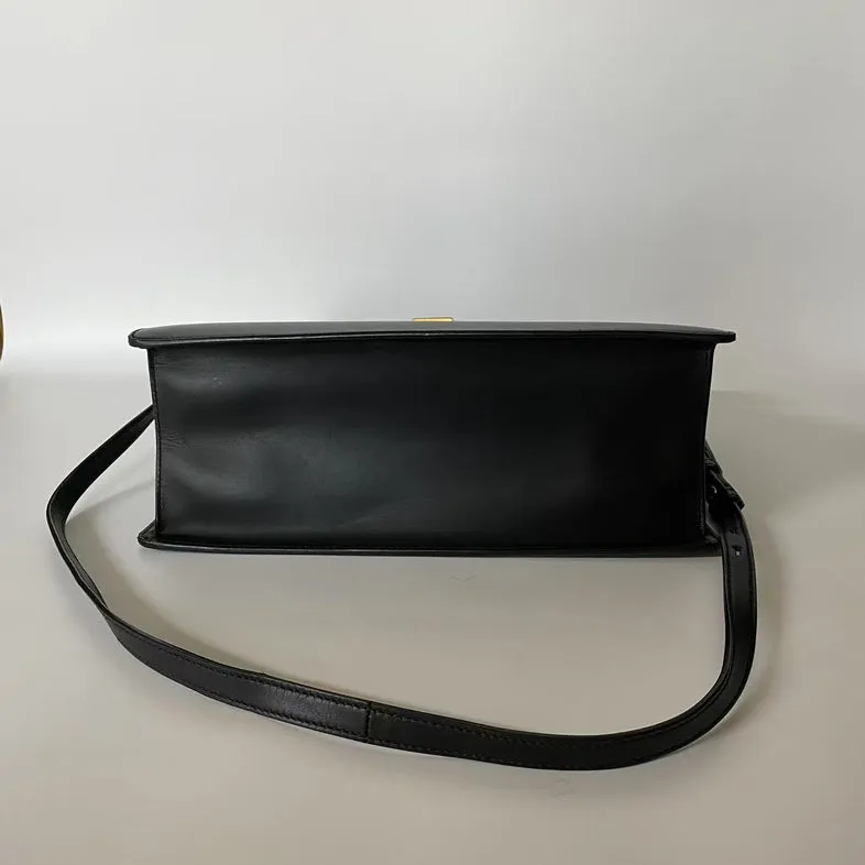 Gucci Black Leather Two Ways Shoulder Bag