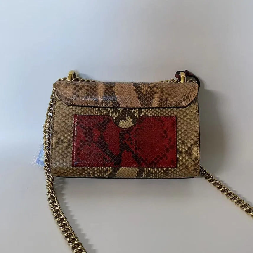 Gucci Padlock Small Python Shoulder Bag - Brown