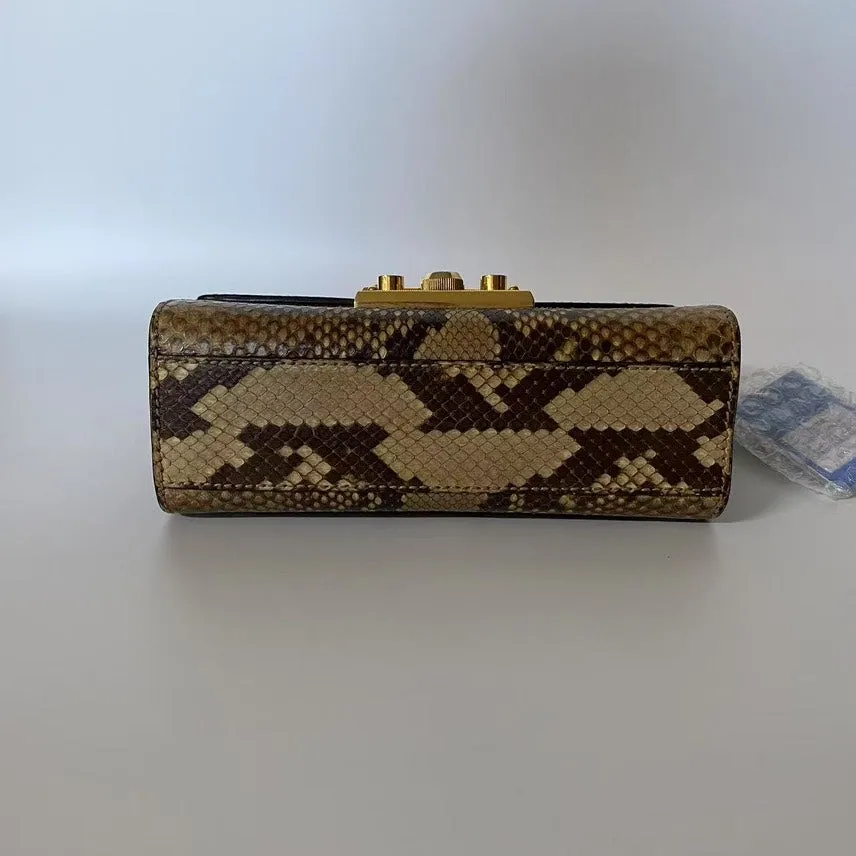 Gucci Padlock Small Python Shoulder Bag - Brown