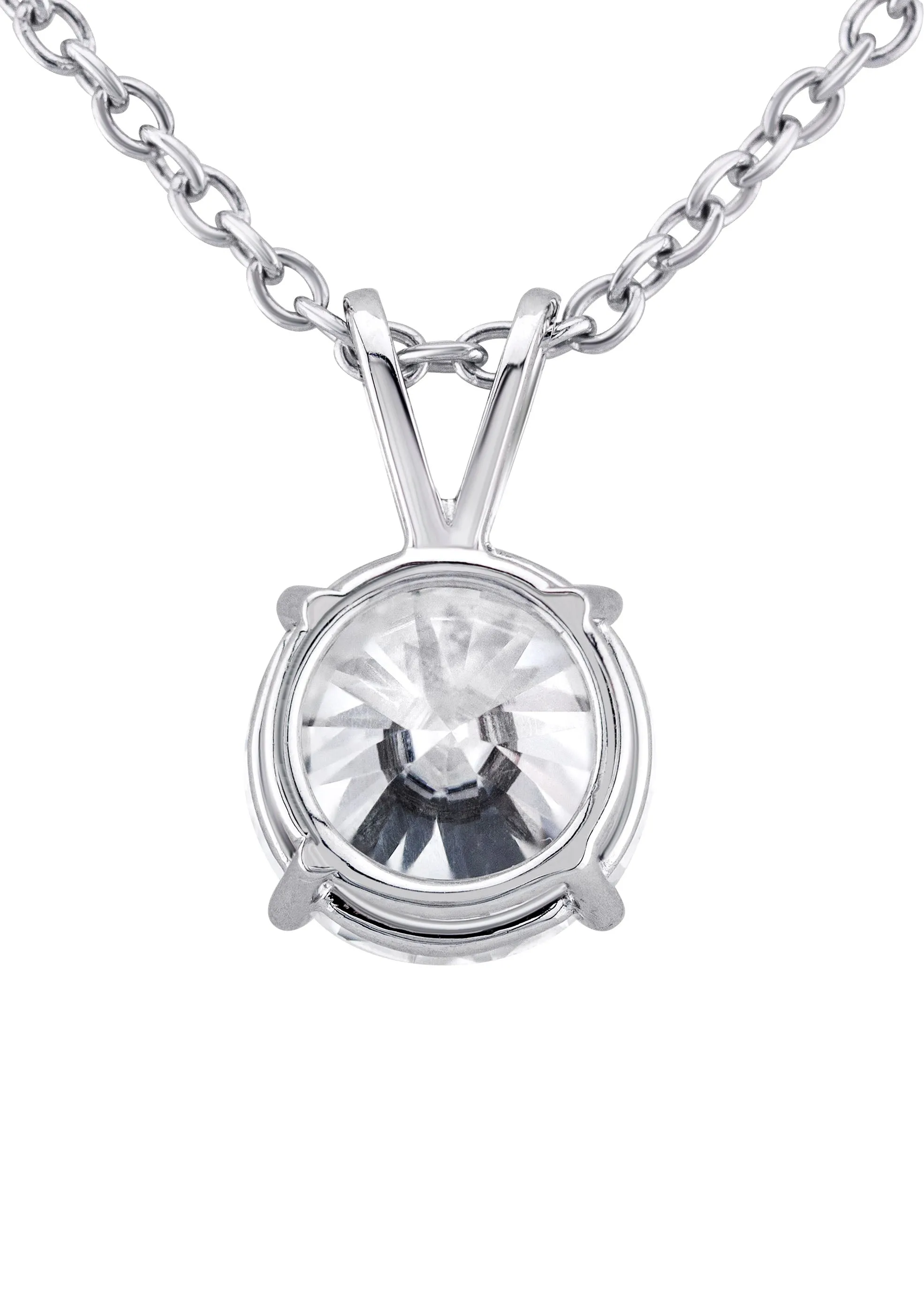 Lab Grown Round Cut Diamond Solitaire Pendant /  Necklace