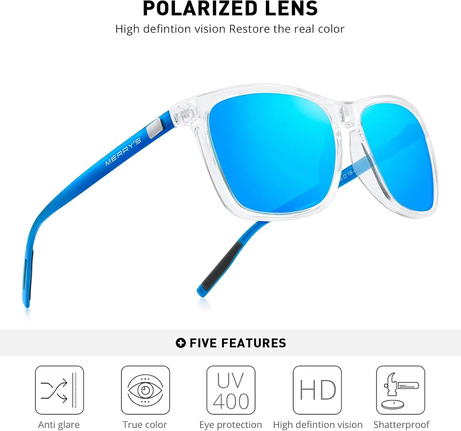 MERRY'S Unisex Polarized Aluminum Sunglasses Vintage Sun Glasses For Men/Women S8286