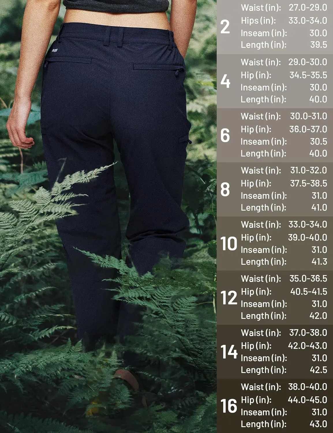 MIER Women's Quick Dry Cargo Pants Lightweight Tactical Hiking Pants with 6 Pockets, Stretchy and Water-Resistant