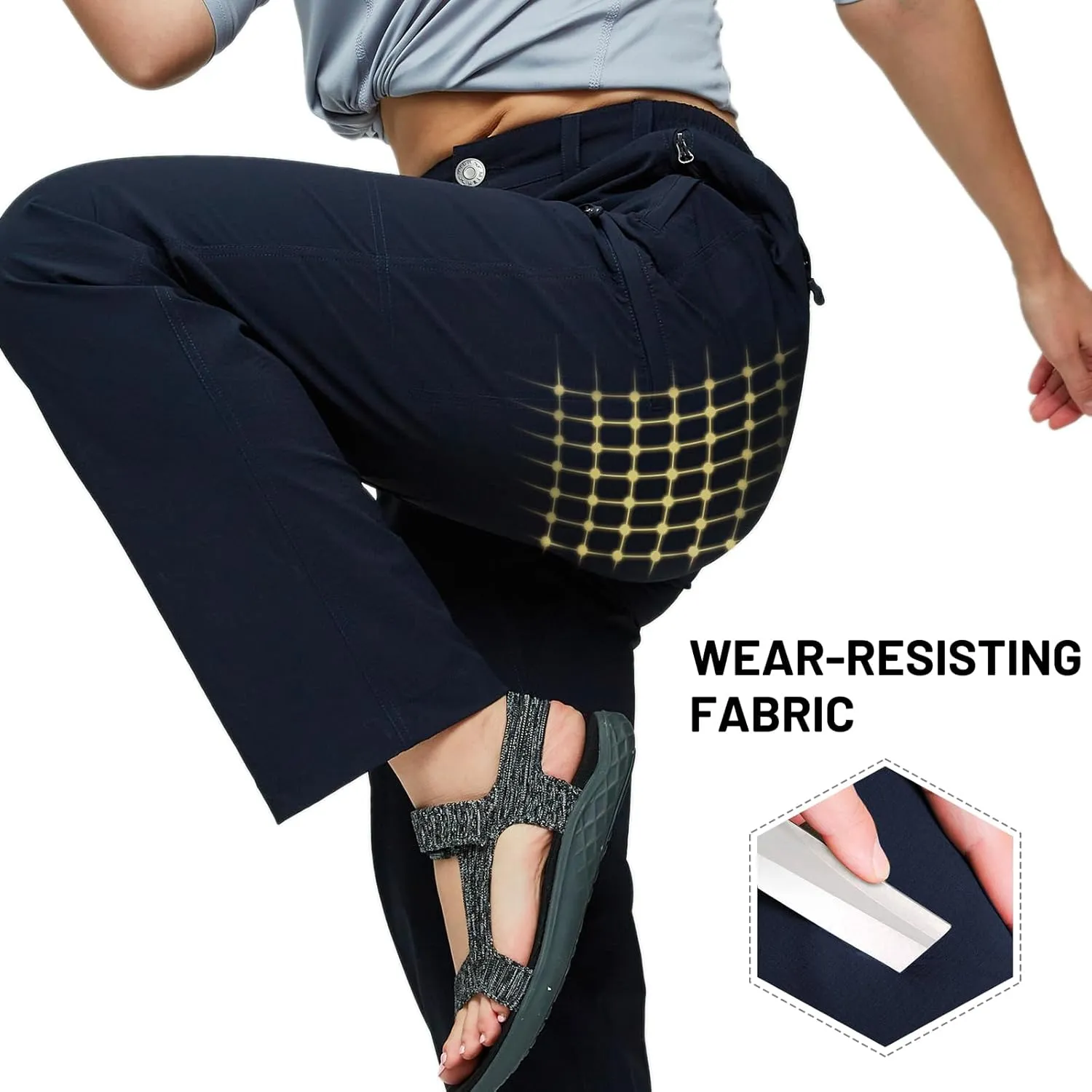 MIER Women's Quick Dry Cargo Pants Lightweight Tactical Hiking Pants with 6 Pockets, Stretchy and Water-Resistant