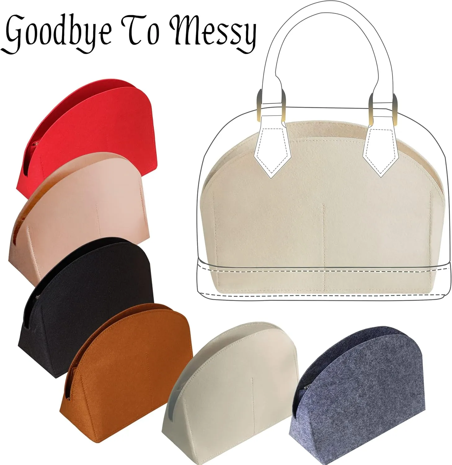 MISIXILE Felt Purse Alma BB PM Organizer Insert Shell Tote Organizer for Women Fits Alma BB PM Insert