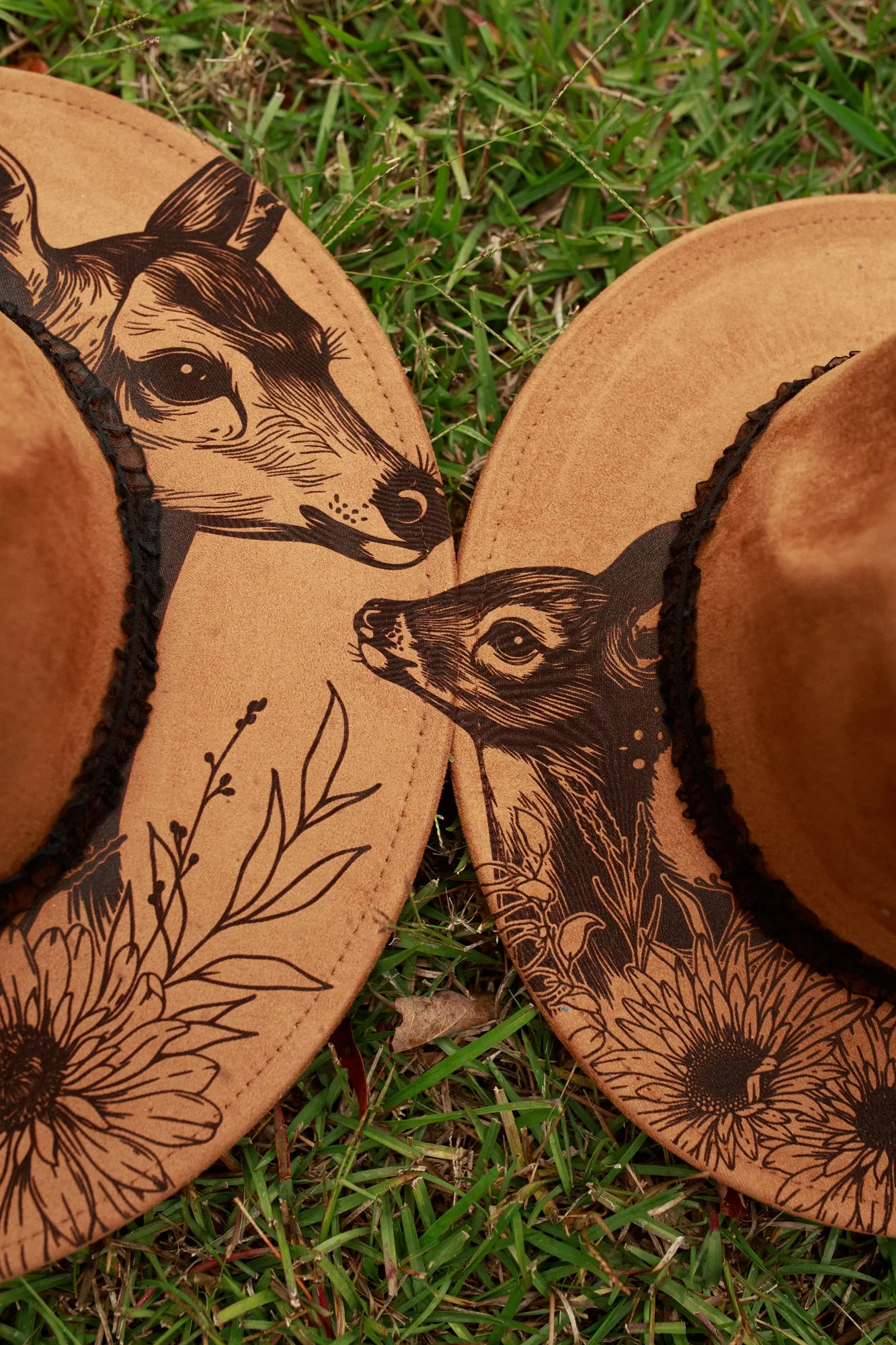 Mommy and Me Oh Deer Set - Adult and Youth Vegan Suede Hat