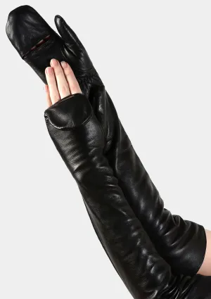 OPERA LENGTH LEATHER POP TOP MITTEN